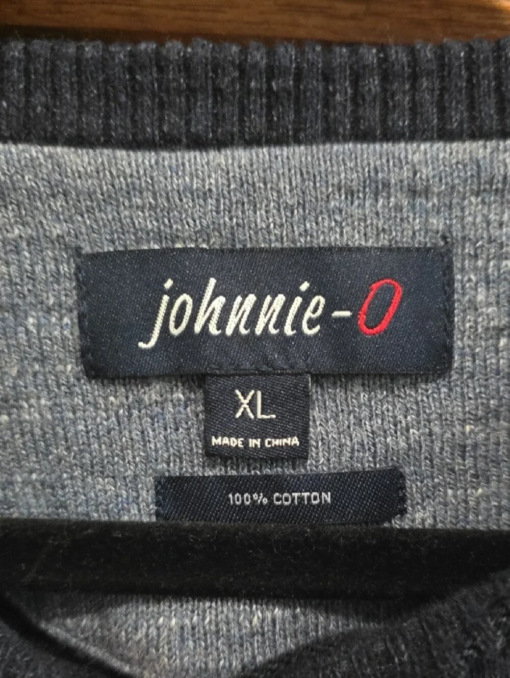 johnnie-O Men's Two-Tone Crewneck Sweater in Navy and Heather Gray